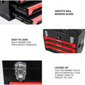 3 Drawers Tool Box Black Red Steel