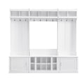 Wide Design Hall Tree With Storage And Bench, 4 In 1 Multi Functional Entryway Bench With Coat Rack And Shoe Cubbies, Practical Furniture For Hallway, White White Primary Living Space Particle Board
