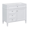 36'' Bathroom Vanity Without Top Sink, Modern Bathroom Storage Cabinet With 2 Drawers And A Tip Out Drawer, Solid Wood Frame Not Include Basin Sink 3 White 1 1 Adjustable Hinges Bathroom