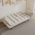 57 Inch Beige Sofa Soft Two Armrests Throw Pillow Pillow Comfortable Fit Apartment Bedroom Small Space Beige Polyester Blend 2 Seat
