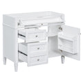 36'' Bathroom Vanity Without Top Sink, Modern Bathroom Storage Cabinet With 2 Drawers And A Tip Out Drawer, Solid Wood Frame Not Include Basin Sink 3 White 1 1 Adjustable Hinges Bathroom