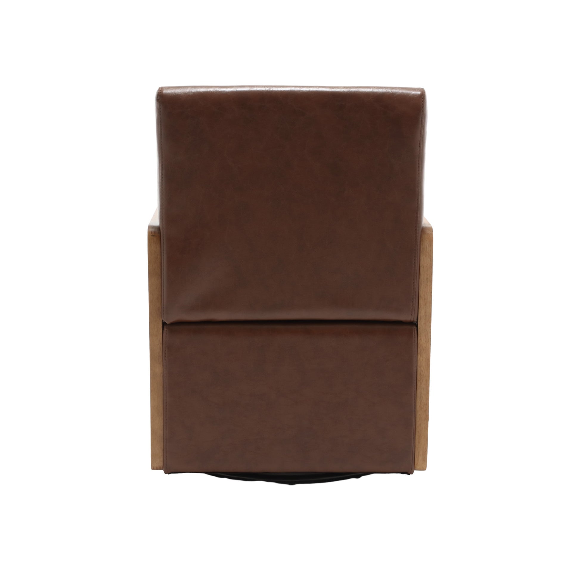 Coolmore 360 Degree Swivel Barrel Club Chair With One Pillow,Modern Comfortable Upholstered Accent Chair,Linen Accent Chair For Living Room,Bedroom Brown Pu Brown Pu Primary Living Space Modern Foam Pu Leather