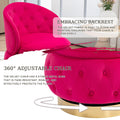 360 Degree Swivel Cuddle Barrel Accent Storage Chairs, Round Armchairs With Wide Upholstered, Fluffy Velvet Fabric Chair For Living Room, Bedroom, Office, Waiting Rooms Red Primary Living Space Foam Velvet