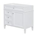 36'' Bathroom Vanity Without Top Sink, Modern Bathroom Storage Cabinet With 2 Drawers And A Tip Out Drawer, Solid Wood Frame Not Include Basin Sink 3 White 1 1 Adjustable Hinges Bathroom
