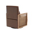 Coolmore 360 Degree Swivel Barrel Club Chair With One Pillow,Modern Comfortable Upholstered Accent Chair,Linen Accent Chair For Living Room,Bedroom Brown Pu Brown Pu Primary Living Space Modern Foam Pu Leather