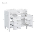 36'' Bathroom Vanity Without Top Sink, Modern Bathroom Storage Cabinet With 2 Drawers And A Tip Out Drawer, Solid Wood Frame Not Include Basin Sink 3 White 1 1 Adjustable Hinges Bathroom