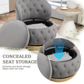 360 Degree Swivel Cuddle Barrel Accent Storage Chairs, Round Armchairs With Wide Upholstered, Fluffy Velvet Fabric Chair For Living Room, Bedroom, Office, Waiting Rooms Gray Primary Living Space Foam Velvet