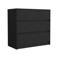 Beloit 3 Piece Bedroom Set, Nightstand Dresser Armoire, Black Black Particle Board Engineered Wood