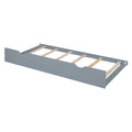 Full Size Wood House Bed With Twin Size Trundle, Wooden Daybed, Gray Full Gray Solid Wood