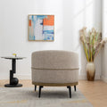 Modern Two Tone Barrel Fabric Chair, Upholstered Round Armchair For Living Room Bedroom Reading Room, Mustard Green Mustard Linen