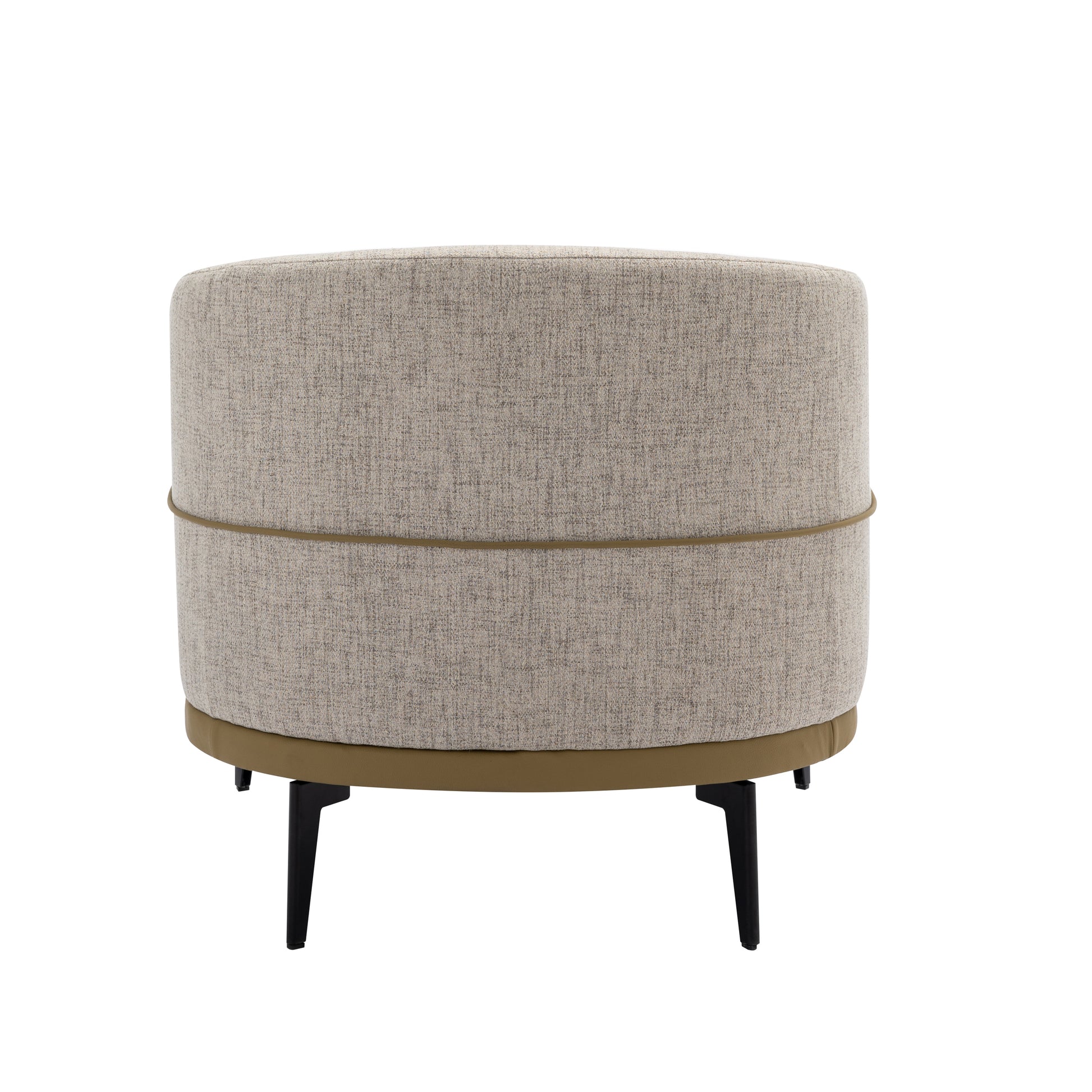 Modern Two Tone Barrel Fabric Chair, Upholstered Round Armchair For Living Room Bedroom Reading Room, Mustard Green Mustard Linen