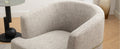 Modern Two Tone Barrel Fabric Chair, Upholstered Round Armchair For Living Room Bedroom Reading Room, Mustard Green Mustard Linen