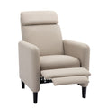 Modern Artistic Color Design Adjustable Recliner Chair Pu Leather For Living Room Bedroom Home Theater, Beige Beige Pu Leather