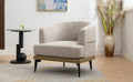 Modern Two Tone Barrel Fabric Chair, Upholstered Round Armchair For Living Room Bedroom Reading Room, Mustard Green Mustard Linen