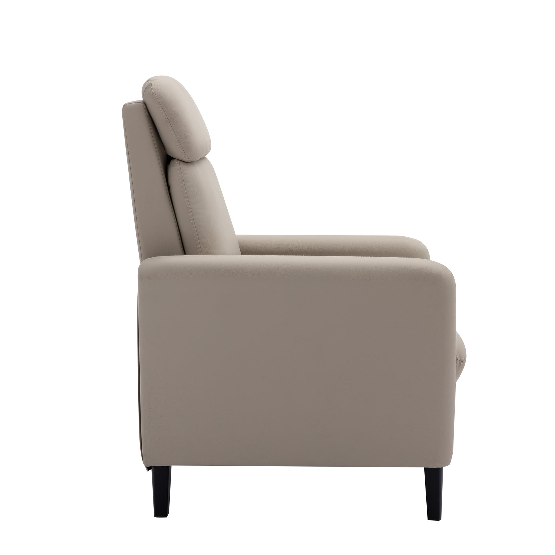 Modern Artistic Color Design Adjustable Recliner Chair Pu Leather For Living Room Bedroom Home Theater, Beige Beige Pu Leather