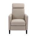Modern Artistic Color Design Adjustable Recliner Chair Pu Leather For Living Room Bedroom Home Theater, Beige Beige Pu Leather