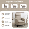 Modern Artistic Color Design Adjustable Recliner Chair Pu Leather For Living Room Bedroom Home Theater, Beige Beige Pu Leather
