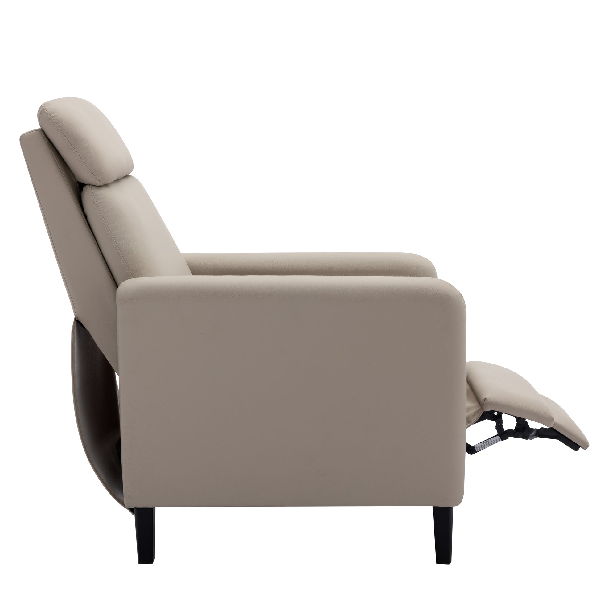 Modern Artistic Color Design Adjustable Recliner Chair Pu Leather For Living Room Bedroom Home Theater, Beige Beige Pu Leather