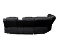 Challenger Modern Style Recliner Sectional Sofa, Built In Usb C Ports & Bluetooth, Made With Wood & Faux Leather In Black Black Faux Leather Wood Primary Living Space Cushion Back Contemporary,Modern U Shaped Solid Wood Mdf Faux Leather 7 Seat