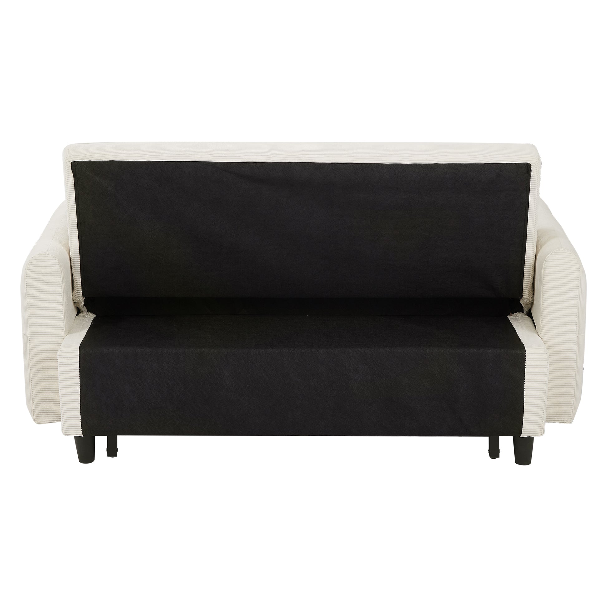 57.48" Pull Out Sofa Bed Convertible Couch 2 Seat Loveseat Sofa Modern Sleeper Sofa With Two Throw Pillows And Usb Ports For Living Room, Beige Old Sku:Wf317760Aaa Beige Foam Corduroy 2 Seat