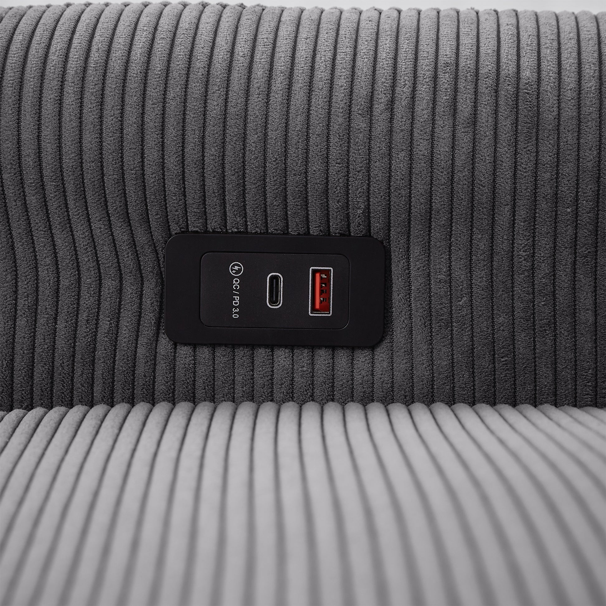 57.48" Pull Out Sofa Bed Convertible Couch 2 Seat Loveseat Sofa Modern Sleeper Sofa With Two Throw Pillows And Usb Ports For Living Room, Dark Grey Dark Grey Foam Corduroy