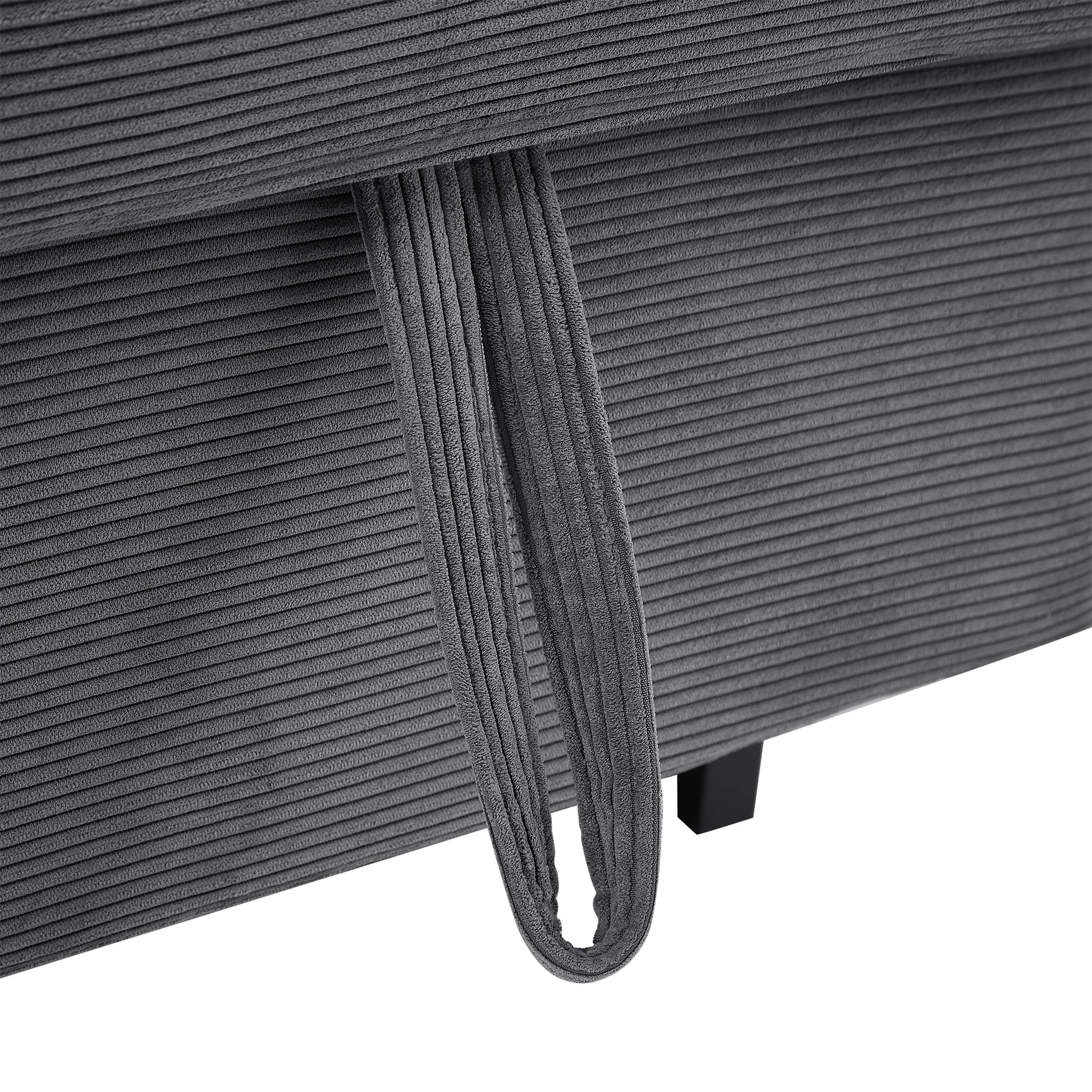 57.48" Pull Out Sofa Bed Convertible Couch 2 Seat Loveseat Sofa Modern Sleeper Sofa With Two Throw Pillows And Usb Ports For Living Room, Dark Grey Dark Grey Foam Corduroy