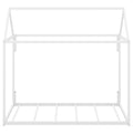 Metal House Shape Platform Bed, Twin White Metal