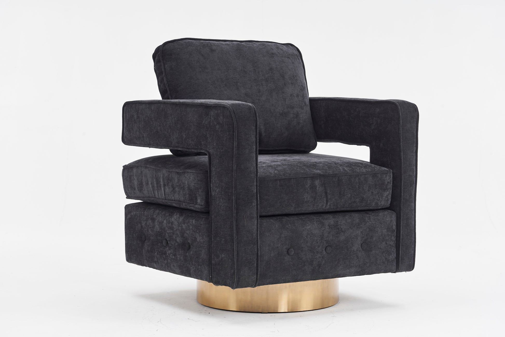 Swivel Barrel Chair For Living Room,360 Degree Swivel Club Modern Accent Single Sofa Chair, Small Leisure Arm Chair For Nursery, Hotel, Bedroom, Office Black Primary Living Space Modern Linen