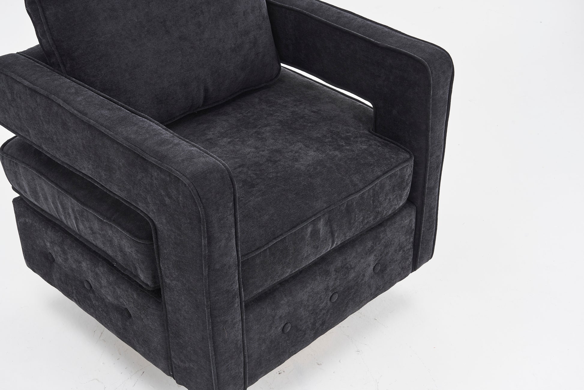 Swivel Barrel Chair For Living Room,360 Degree Swivel Club Modern Accent Single Sofa Chair, Small Leisure Arm Chair For Nursery, Hotel, Bedroom, Office Black Primary Living Space Modern Linen