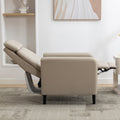 Modern Artistic Color Design Adjustable Recliner Chair Pu Leather For Living Room Bedroom Home Theater, Beige Beige Pu Leather