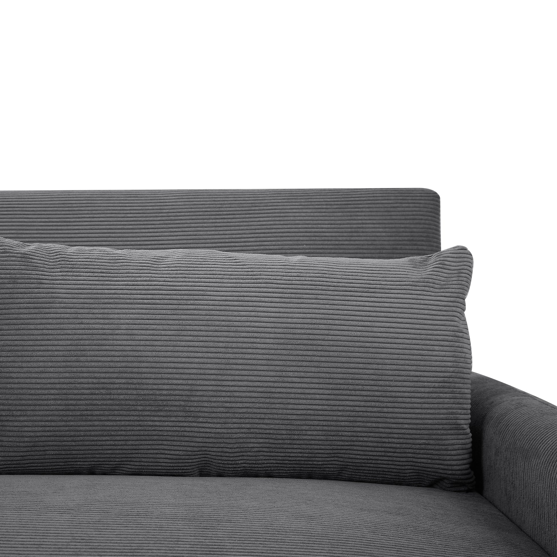 57.48" Pull Out Sofa Bed Convertible Couch 2 Seat Loveseat Sofa Modern Sleeper Sofa With Two Throw Pillows And Usb Ports For Living Room, Dark Grey Old Sku:Wf317760Aar Dark Grey Foam Corduroy 2 Seat