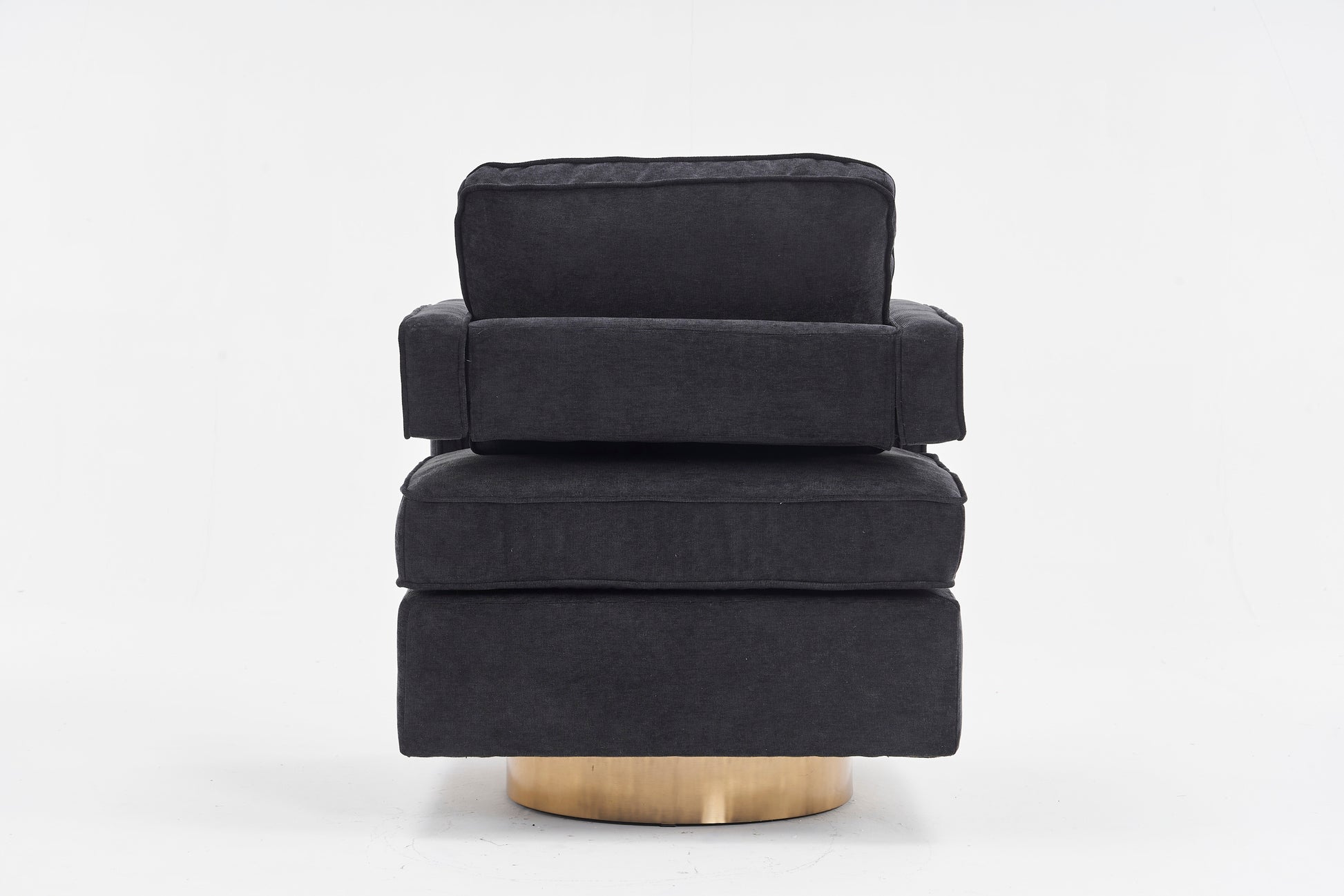 Swivel Barrel Chair For Living Room,360 Degree Swivel Club Modern Accent Single Sofa Chair, Small Leisure Arm Chair For Nursery, Hotel, Bedroom, Office Black Primary Living Space Modern Linen