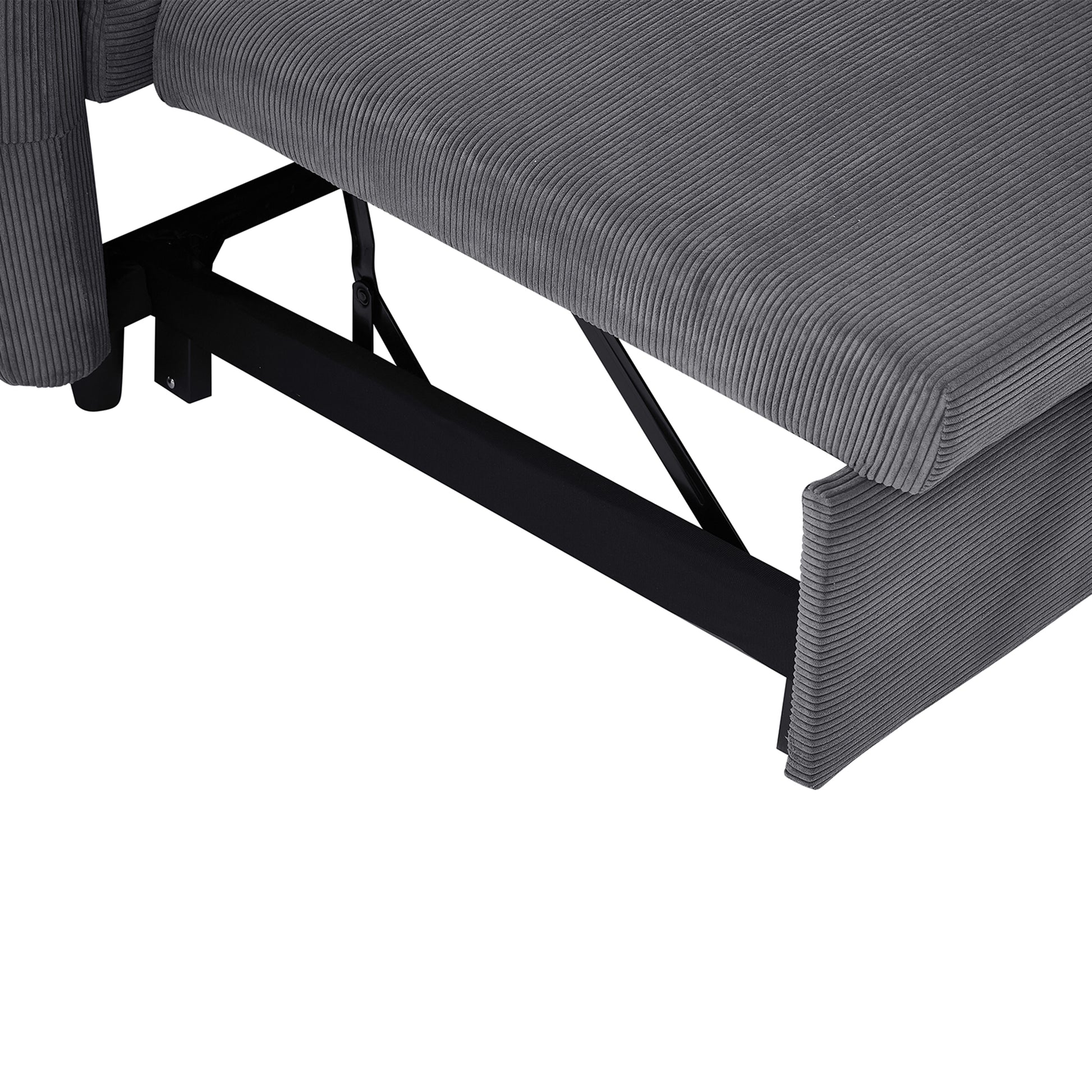57.48" Pull Out Sofa Bed Convertible Couch 2 Seat Loveseat Sofa Modern Sleeper Sofa With Two Throw Pillows And Usb Ports For Living Room, Dark Grey Old Sku:Wf317760Aar Dark Grey Foam Corduroy 2 Seat