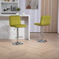 Coolmore Bar Stools With Back And Footrest Counter Height Dining Chairs 2Pc Set,360 Velvet Swivel Bar Stools Set Of 2, Adjustable Counter Height Bar Chairs Olive Velvet Olive Foam Velvet
