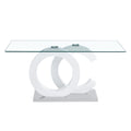 Large Modern Minimalist Rectangular Glass Dining Table, Suitable For 6 8 People, Equipped With 0.39