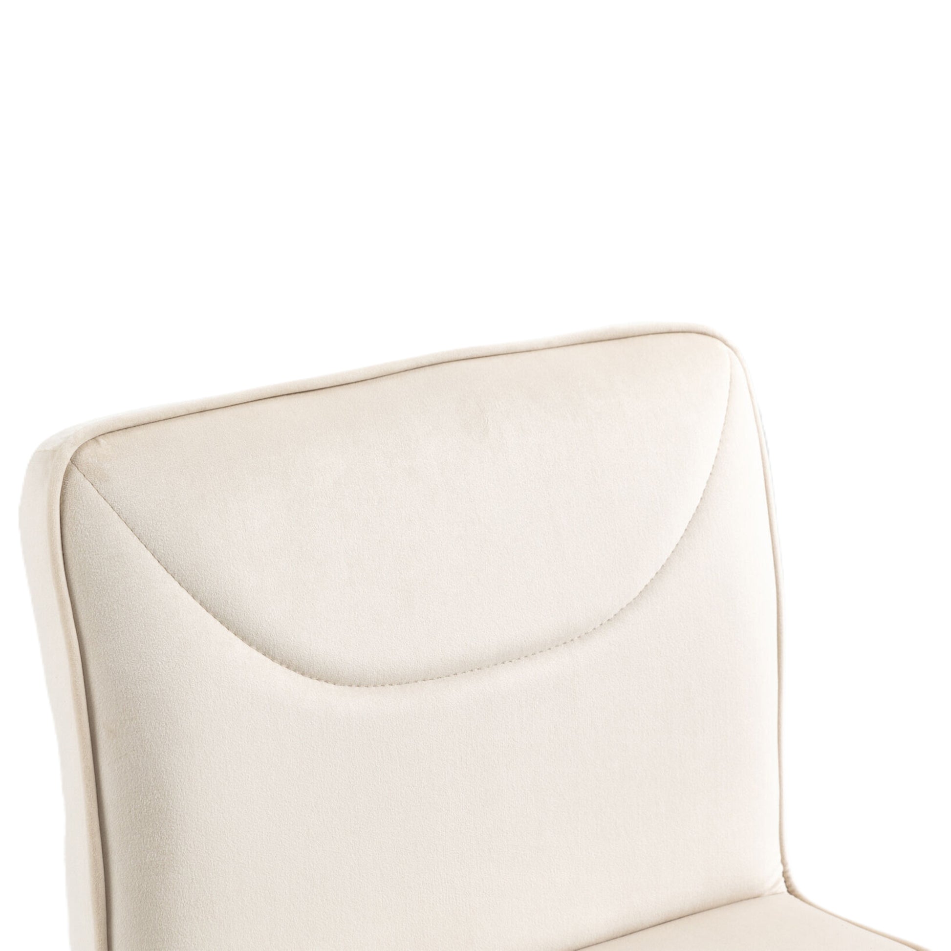 Coolmore Bar Stools With Back And Footrest Counter Height Dining Chairs 2Pc Set,360 Velvet Swivel Bar Stools Set Of 2, Adjustable Counter Height Bar Chairs Ivory Velvet Ivory Foam Velvet