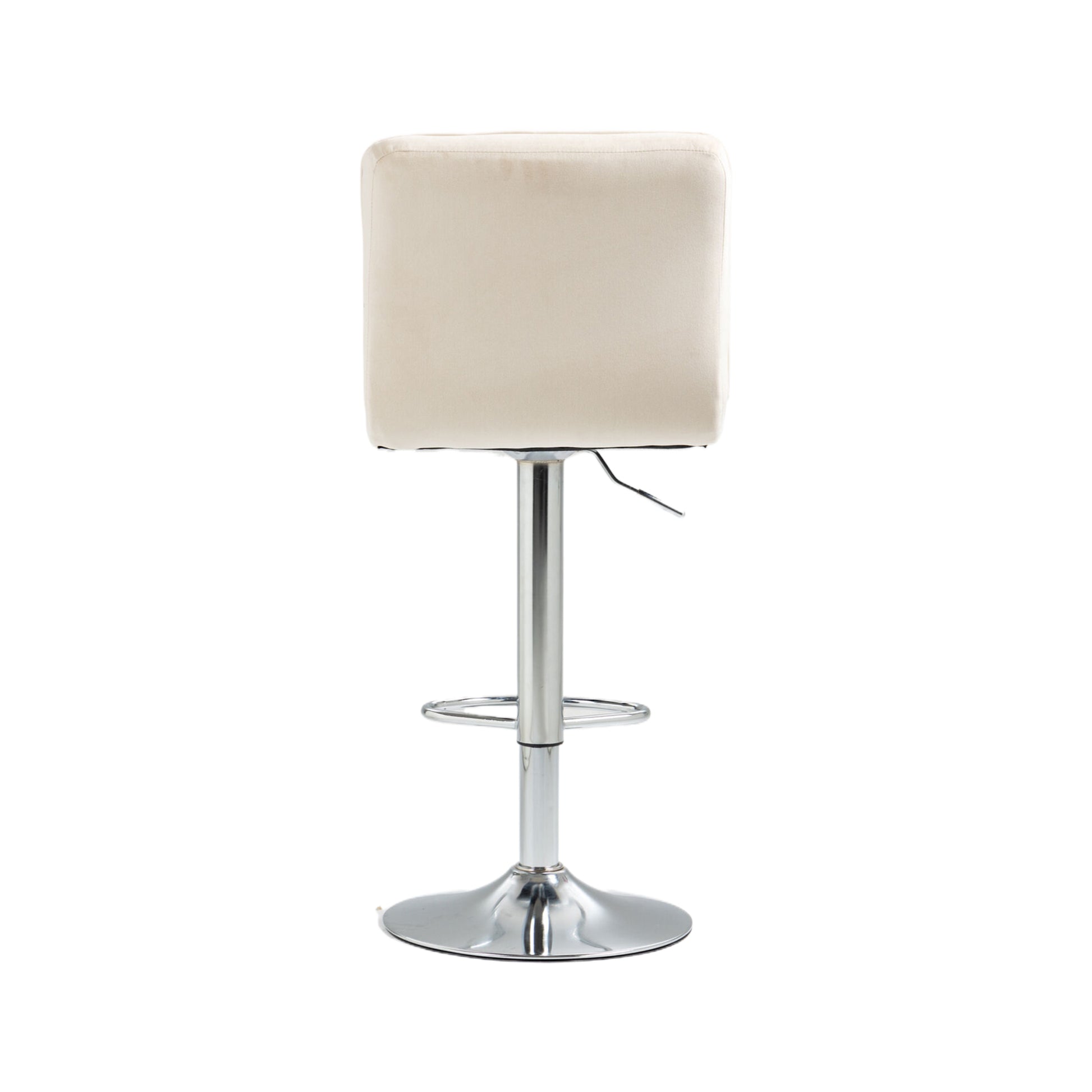 Coolmore Bar Stools With Back And Footrest Counter Height Dining Chairs 2Pc Set,360 Velvet Swivel Bar Stools Set Of 2, Adjustable Counter Height Bar Chairs Ivory Velvet Ivory Foam Velvet