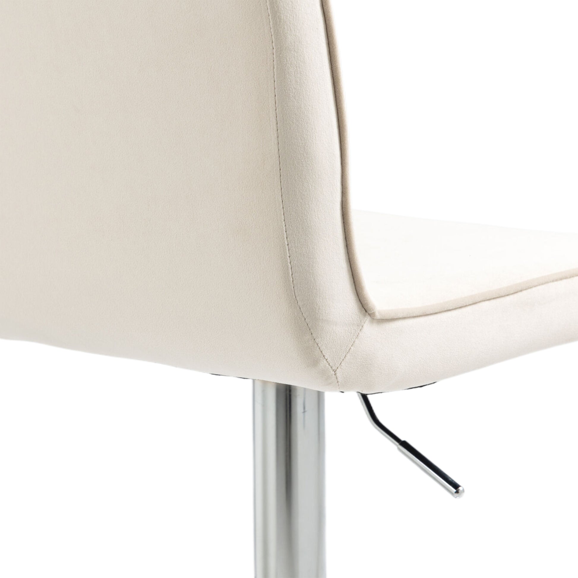 Coolmore Bar Stools With Back And Footrest Counter Height Dining Chairs 2Pc Set,360 Velvet Swivel Bar Stools Set Of 2, Adjustable Counter Height Bar Chairs Ivory Velvet Ivory Foam Velvet