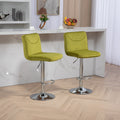 Coolmore Bar Stools With Back And Footrest Counter Height Dining Chairs 2Pc Set,360 Velvet Swivel Bar Stools Set Of 2, Adjustable Counter Height Bar Chairs Olive Velvet Olive Foam Velvet