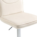 Coolmore Bar Stools With Back And Footrest Counter Height Dining Chairs 2Pc Set,360 Velvet Swivel Bar Stools Set Of 2, Adjustable Counter Height Bar Chairs Ivory Velvet Ivory Foam Velvet