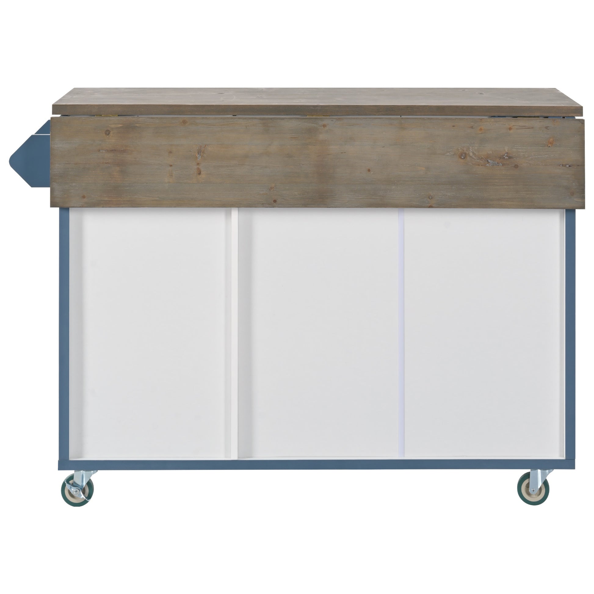 Retro Mountain Wood 47"D Kitchen Island With Drop Leaf, Accent Cabinet With Internal Storage Rack, Farmhouse Rolling Kitchen Cart On Wheels For Living Room, Kitchen, Dining Room Navy Blue Navy Blue Kitchen Classic,European,Modern Rectangular Kitchen