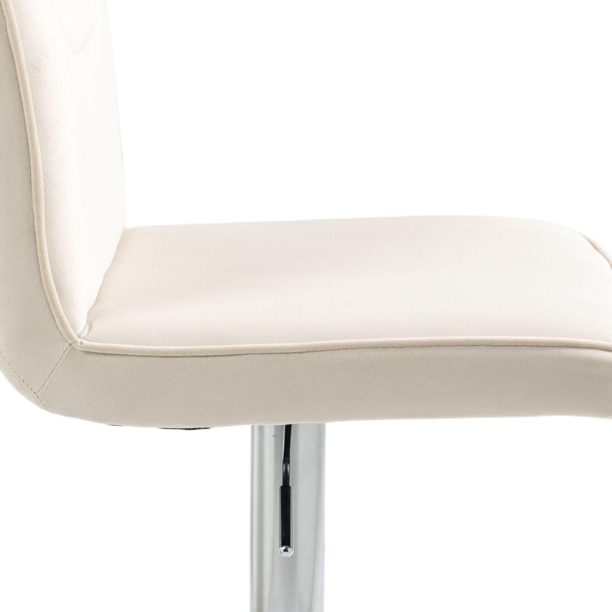 Coolmore Bar Stools With Back And Footrest Counter Height Dining Chairs 2Pc Set,360 Velvet Swivel Bar Stools Set Of 2, Adjustable Counter Height Bar Chairs Ivory Velvet Ivory Foam Velvet