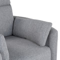 Upholstered Swivel Recliner Manual Rocker Recliner Chair Baby Nursery Chair With Two Removable Pillows For Living Room, Dark Grey Dark Grey Foam Linen
