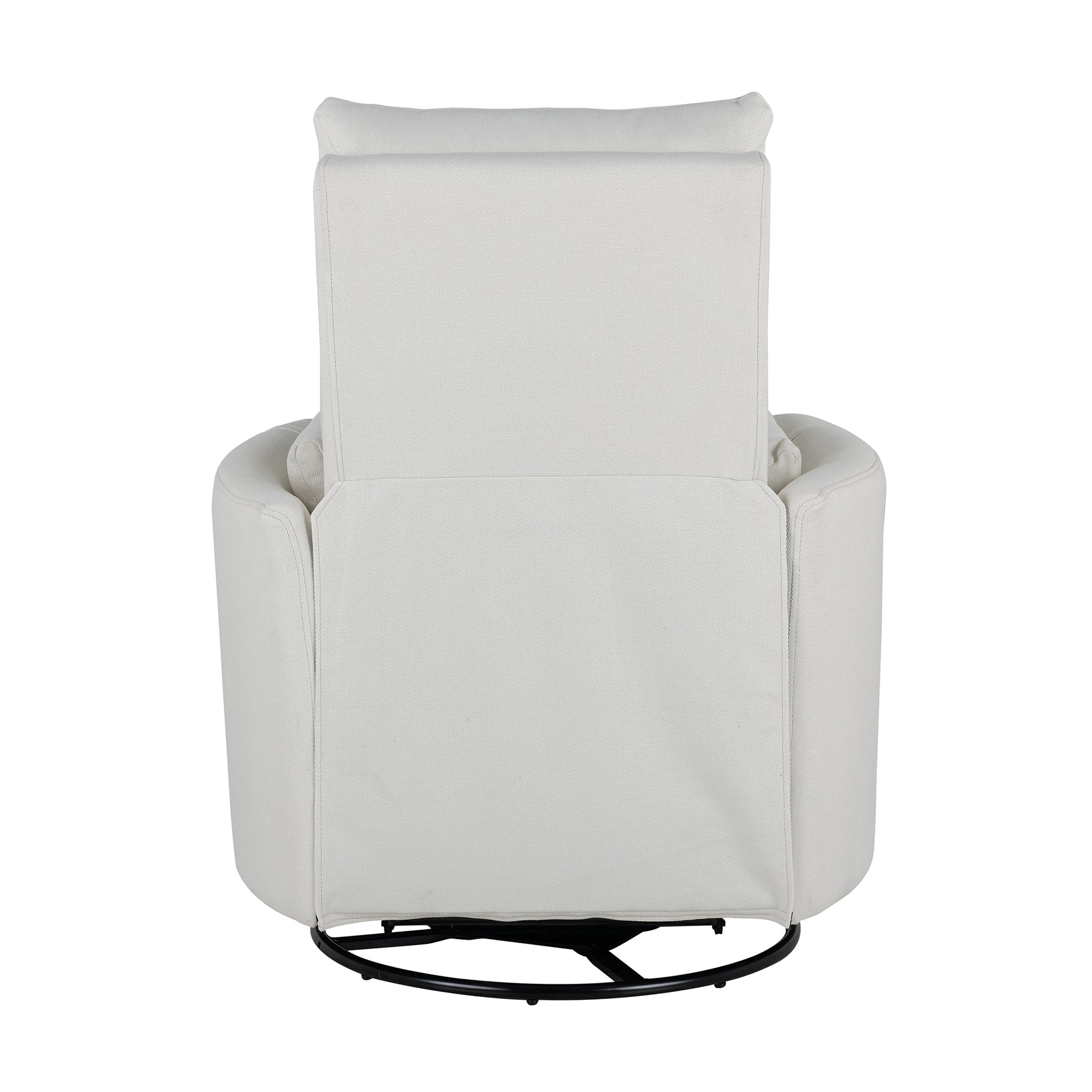 Upholstered Swivel Recliner Manual Rocker Recliner Chair Baby Nursery Chair With Two Removable Pillows For Living Room, Beige Beige Foam Linen