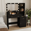 Newly Designed Smart Mirror Dressing Table With Drawers And Storage Cabinet, Dressing Table With Dressing Pad For Bedroom, Dressing Room Black Bedroom American Design,American Traditional,Classic,Coastal Mdf Glass