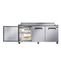 Orikool 72 In Commercial Refrigerators Sandwich&Salad Prep Table With A Butcher Block Cutting Board, Protection Lid, Cold Storage, Etl Certified Silver Stainless Steel