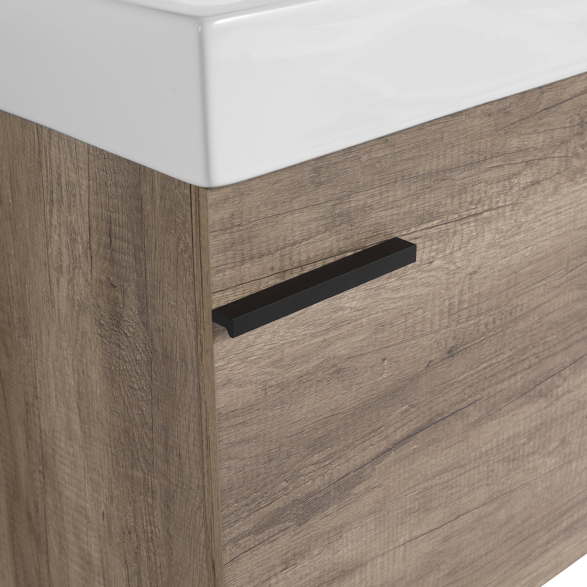 18 Inch Bathroom Vanity With Top, Small Bathroom Vanity And Sink Grey 1 Bathroom Wall Mounted Modern Plywood