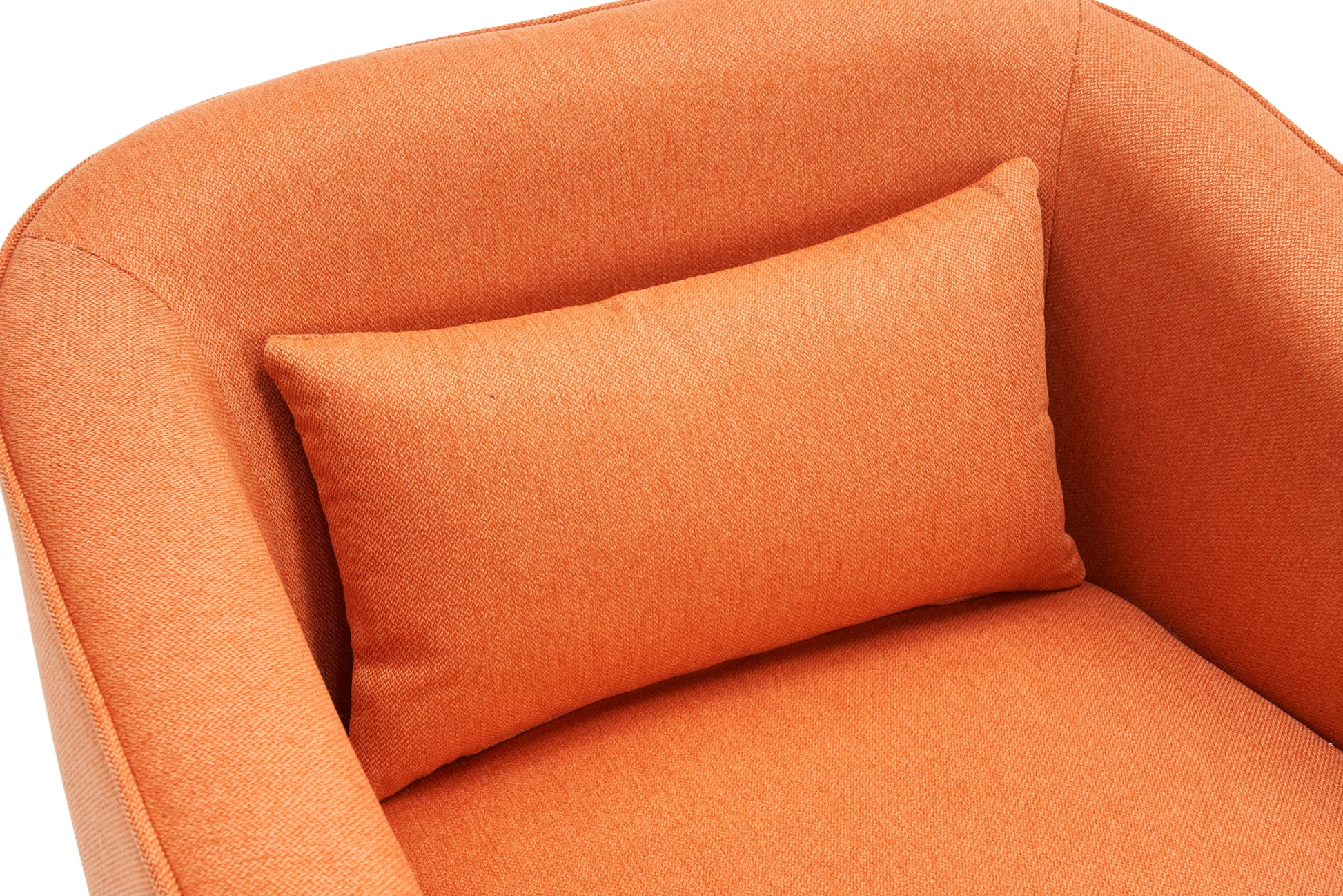 Swivel Barrel Chair With Ottoman, Swivel Accent Chairs Armchair For Living Room, Reading Chairs For Bedroom Comfy, Round Barrel Chairs With Black Metal Base Orange Orange Primary Living Space Modern Linen