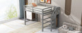 Full Size Loft Bed With Built In Storage Wardrobe And Staircase, Gray Old Sku:Sm000527Aae Box Spring Not Required Full Gray Wood Bedroom Pine