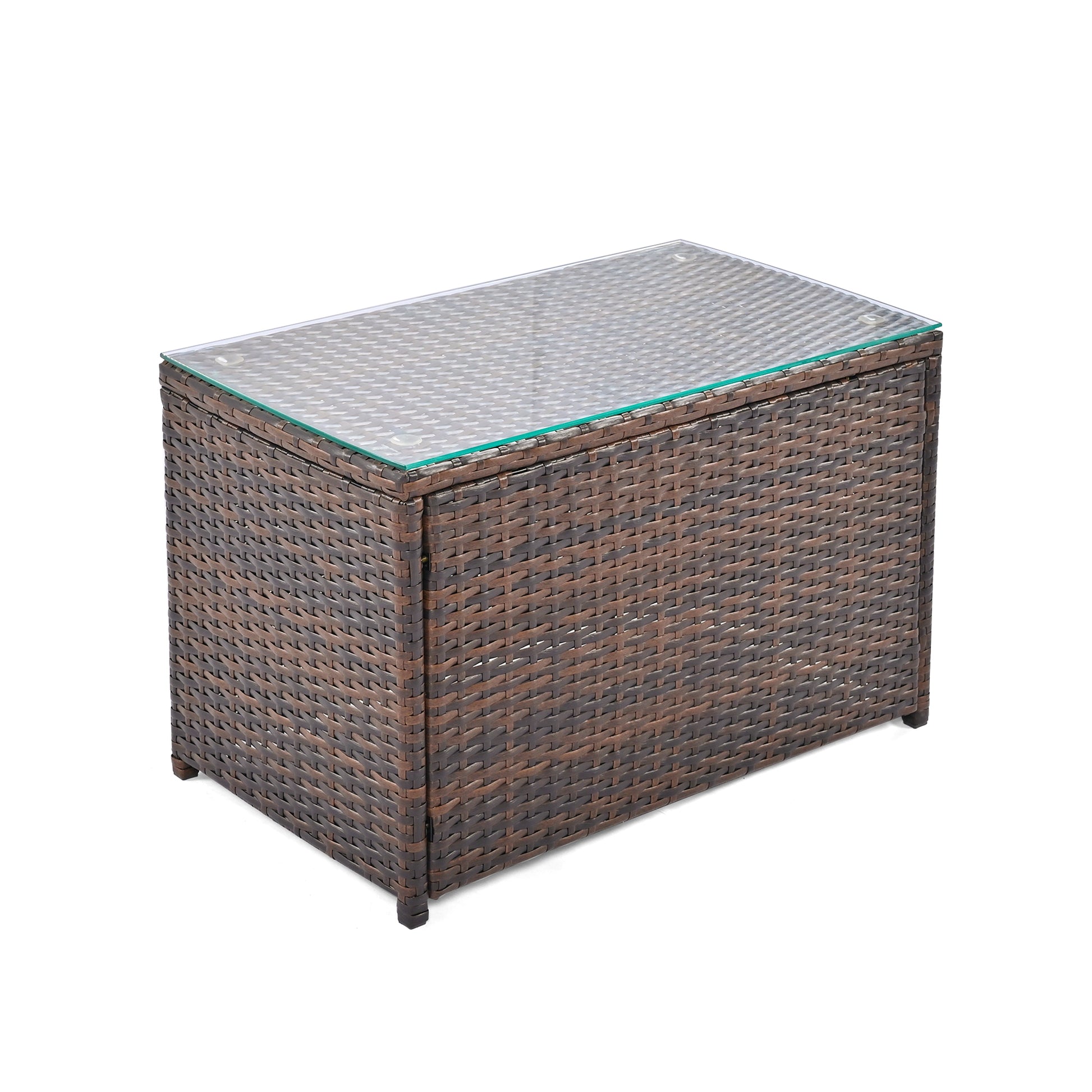 6 Piece Patio Outdoor Conversation Round Sofa Set, Pe Wicker Rattan Separate Seating Group With Coffee Table, Brown Yes Deep Seating Brown Weather Resistant Frame Water Resistant Cushion Garden & Outdoor Sofa Seating Groups Foam Rattan